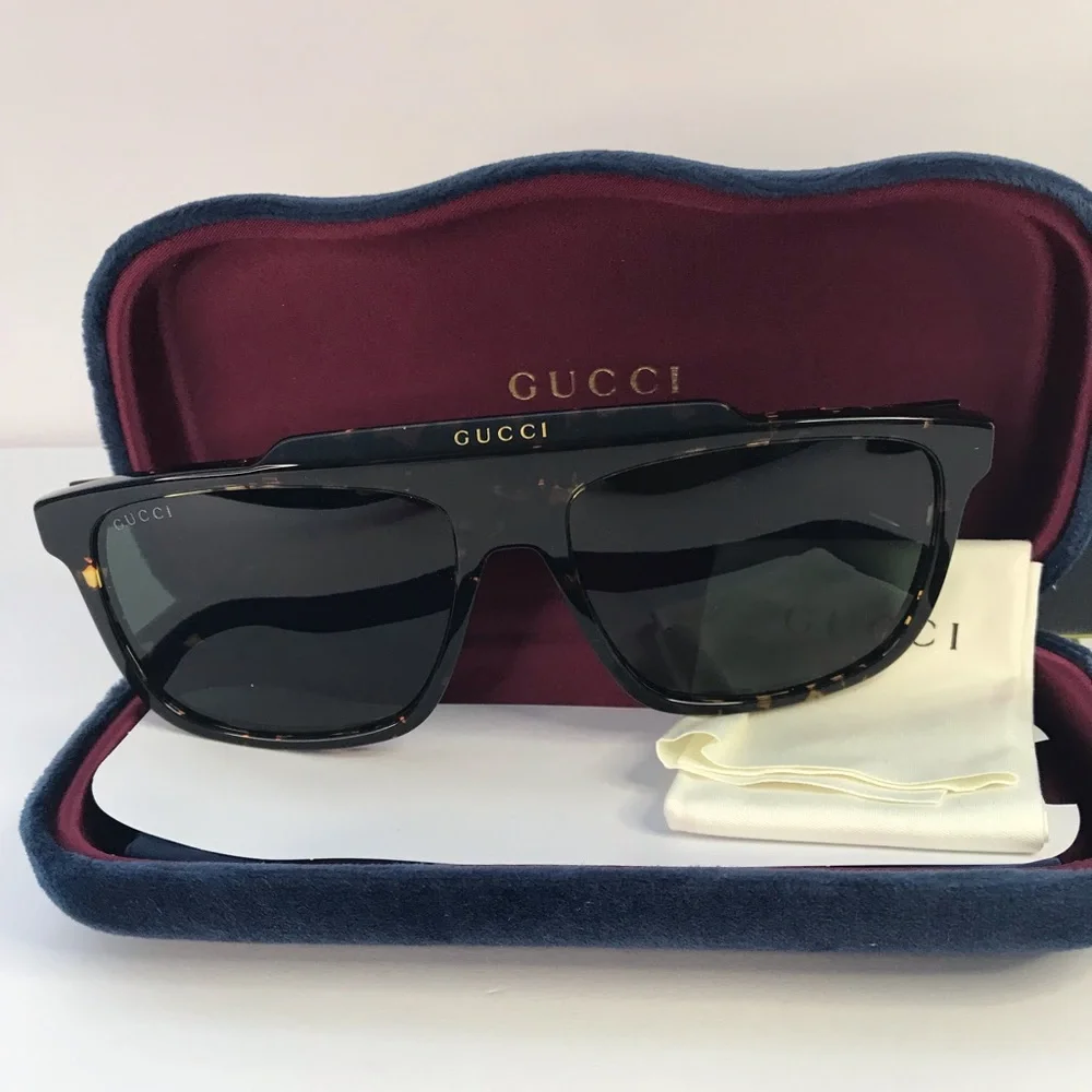 New - Authentic GUCCI GG1039S 002 sunglass dark havana frame green light mirror